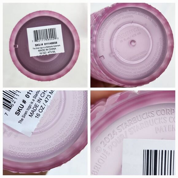 🔹️NWT Starbucks 2024 Pink Matte Chain Link Cold Drink w/Straw 16oz Tumbler - Picture 9 of 12